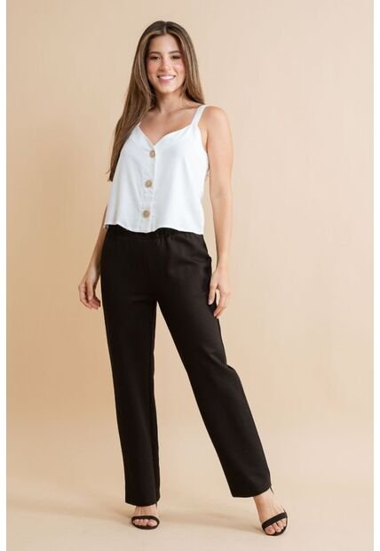 Pantalon Attico Negro Ragged Pf31310754