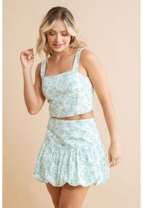 Mini Falda Globo Verde Ragged Pf31320357