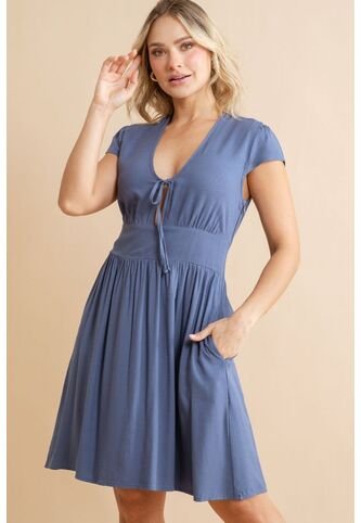 Vestido Lynne Azul Ragged Pf31511487 Ragged