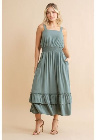 Vestido Midi Stasera Verde Ragged Pf31511490 Ragged
