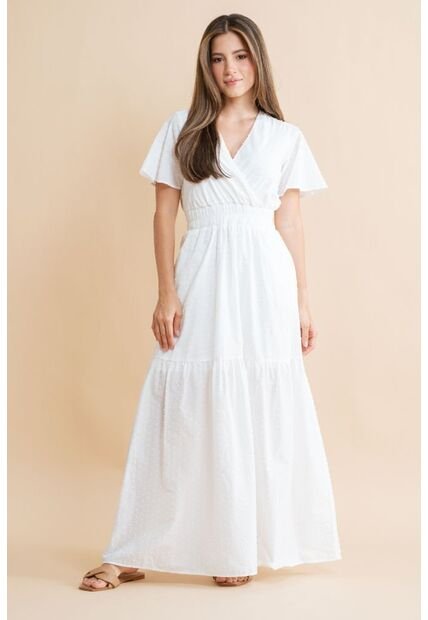 Vestido Largo Shailene Blanco Ragged Pf31511502