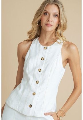 Blusa Minka Blanco Ragged Pf11113130