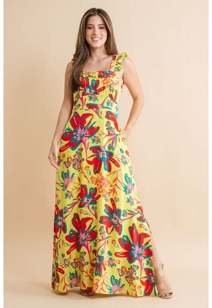 Vestido Largo Thekla Verde Ragged Pf31511481