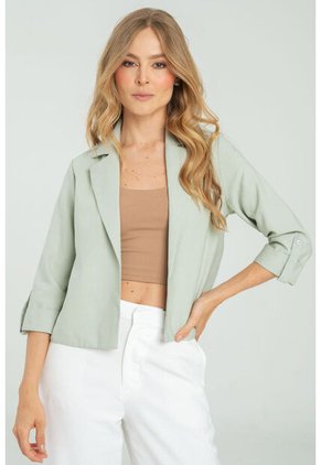 Blazer Abierto Mucura Verde Ragged Pf11130274