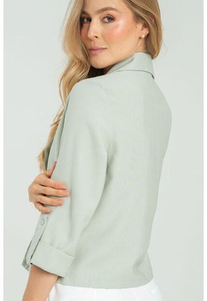 Blazer Abierto Mucura Verde Ragged Pf11130274