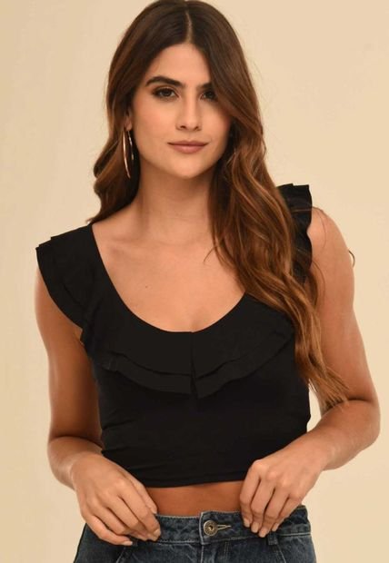 Blusa Amaranta Negro Ragged Pf13120581