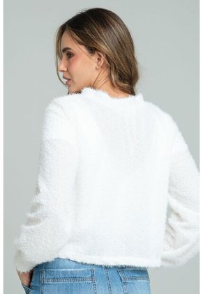 Cardigan Damasco Blanco Ragged Pf11160155