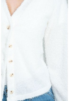 Cardigan Damasco Blanco Ragged Pf11160155