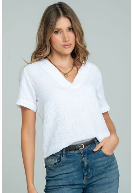 Blusa Amara Blanco Ragged Pf11113070