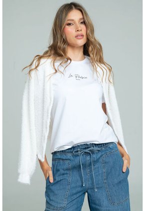 Cardigan Damasco Blanco Ragged Pf11160155