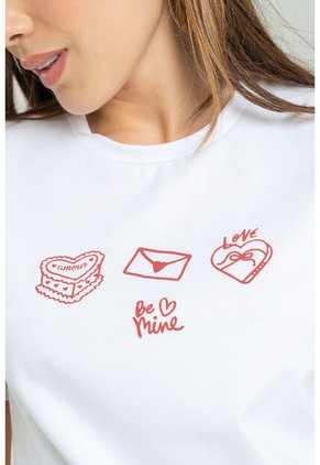 Camiseta Galentine Blanco Ragged Pf21120111