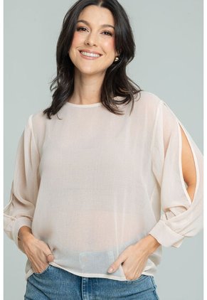 Blusa Cloren Beige Ragged Pf12110881