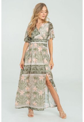 Vestido Milano Verde Ragged Pf11511399