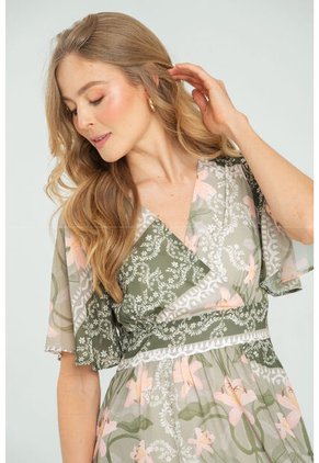 Vestido Milano Verde Ragged Pf11511399