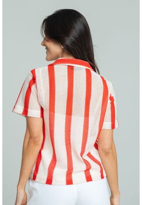 Camisa Tejida Rayas Rojo Ragged Pf11113175