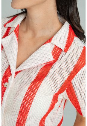 Camisa Tejida Rayas Rojo Ragged Pf11113175