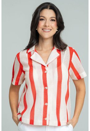 Camisa Tejida Rayas Rojo Ragged Pf11113175