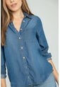 Camisa Tencel Manga Larga Azul Ragged Pf24110002 de Ragged