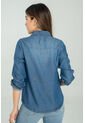 Camisa Tencel Manga Larga Azul Ragged Pf24110002 de Ragged