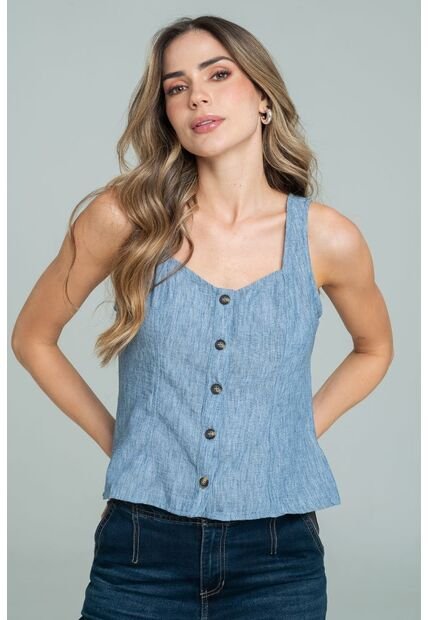 Blusa Carly Azul Ragged Pf11113090