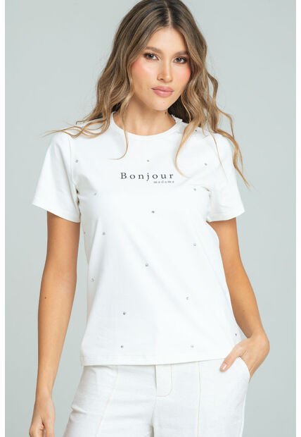 Camiseta Bonjour Blanco Ragged Pf21120124