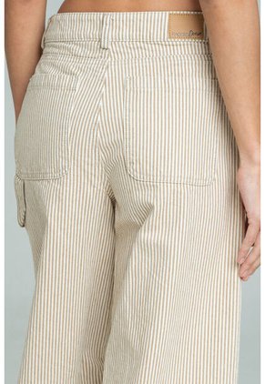 Jeans Barrel Rayas Café Ragged Pf21350073