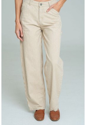 Jeans Barrel Rayas Café Ragged Pf21350073