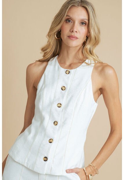 Blusa Minka Blanco Ragged Pf11113130