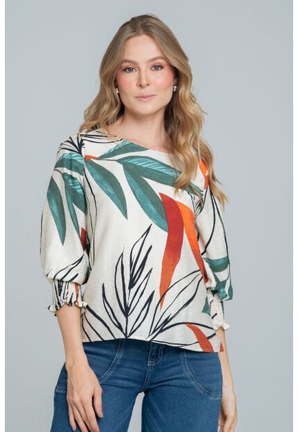 Blusa Fler Beige Ragged Pf11113057