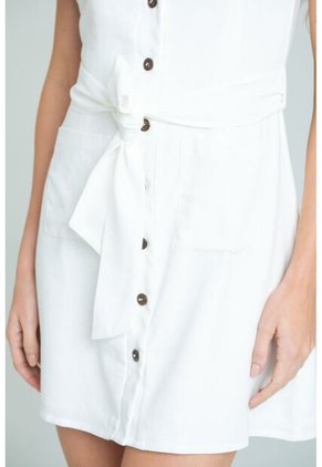 Vestido Ecru Blanco Ragged Pf11511437