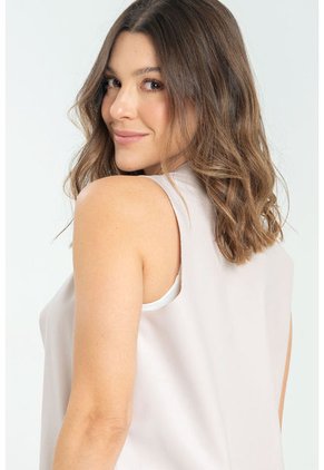 Chaleco Largo Abierto Beige Ragged Pf11150034