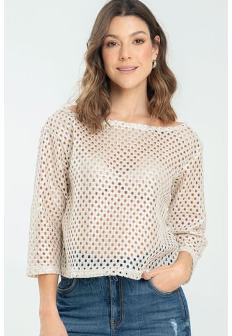 Blusa Tejida Brillo Beige Ragged Pf11112840 Ragged