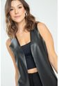 Chaleco Largo Abierto Negro Ragged Pf11150034 de Ragged