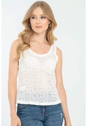 Blusa Tejida Mason Blanco Ragged Pf11112843