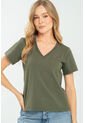 Camiseta Escote V Verde Ragged Pf21120082 de Ragged