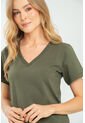 Camiseta Escote V Verde Ragged Pf21120082 de Ragged