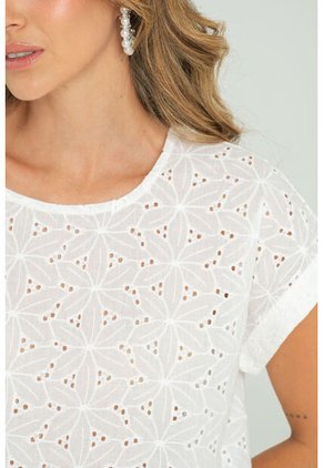 Blusa Zheana Blanco Ragged Pf11112807