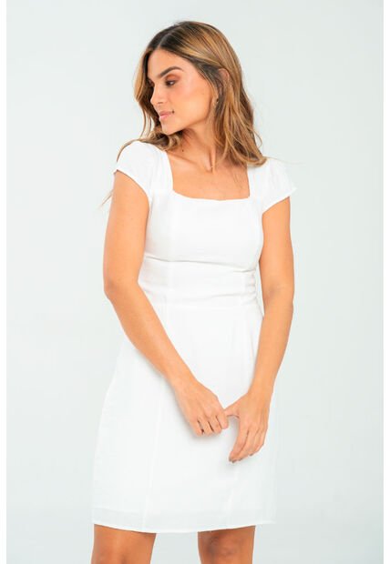 Vestido Corto Splendid Blanco Ragged Pf11511408