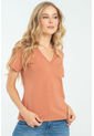 Camiseta Escote V Rosa Ragged Pf21120082 de Ragged