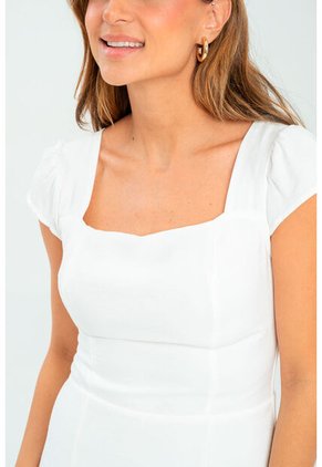 Vestido Corto Splendid Blanco Ragged Pf11511408