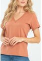 Camiseta Escote V Rosa Ragged Pf21120082 de Ragged