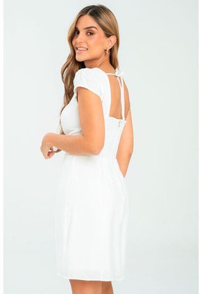 Vestido Corto Splendid Blanco Ragged Pf11511408