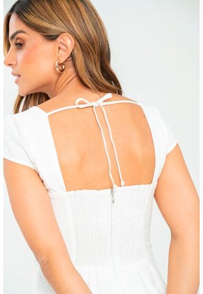 Vestido Corto Splendid Blanco Ragged Pf11511408