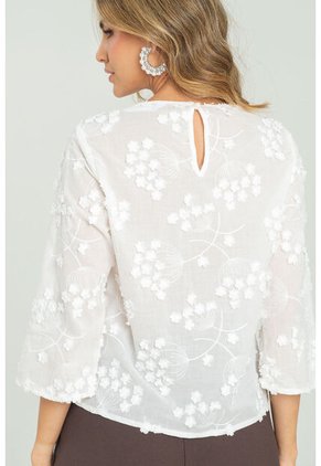 Blusa Nathalie Blanco Ragged Pf11113005