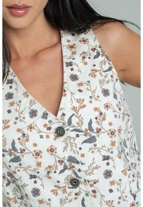 Chaleco Flora Blanco Ragged Pf21150009