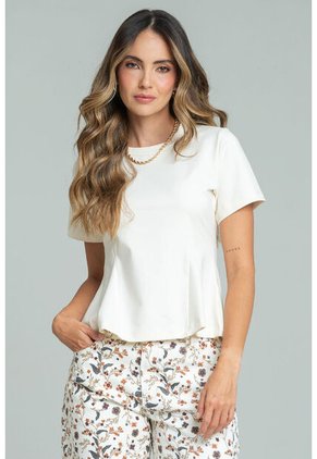 Camiseta Peplum Blanco Ragged Pf21120139