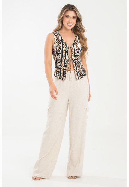 Pantalon Cargo Rayas Beige Ragged Pf31310741