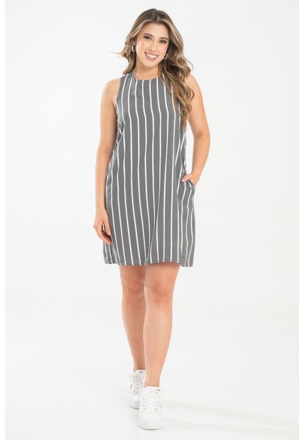 Vestido Corto Mahija Gris Ragged Pf31511495