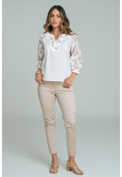 Blusa Carmesi Blanco Ragged Pf11113170