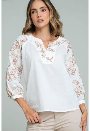 Blusa Carmesi Blanco Ragged Pf11113170